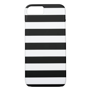 Trendy Black and White Wide Horizontal Stripes Case-Mate iPhone Case