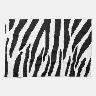 Trendy Black And White Zebra Pattern Kitchen Towel