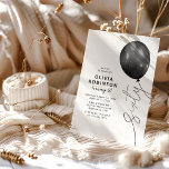 Trendy Black Balloon 60th Birthday Invitation<br><div class="desc">Embrace the 60th chapter of your life with our stylish and unique birthday invitations. With chic typography and a 'sixty' balloon string over a white background,  our invites are sure to set the tone for a birthday party that will be remembered for years to come.</div>