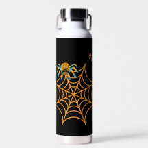 trendy black beautiful Spider Web water bottle