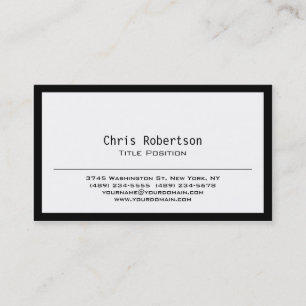 Trendy Black Border White Charming Business Card