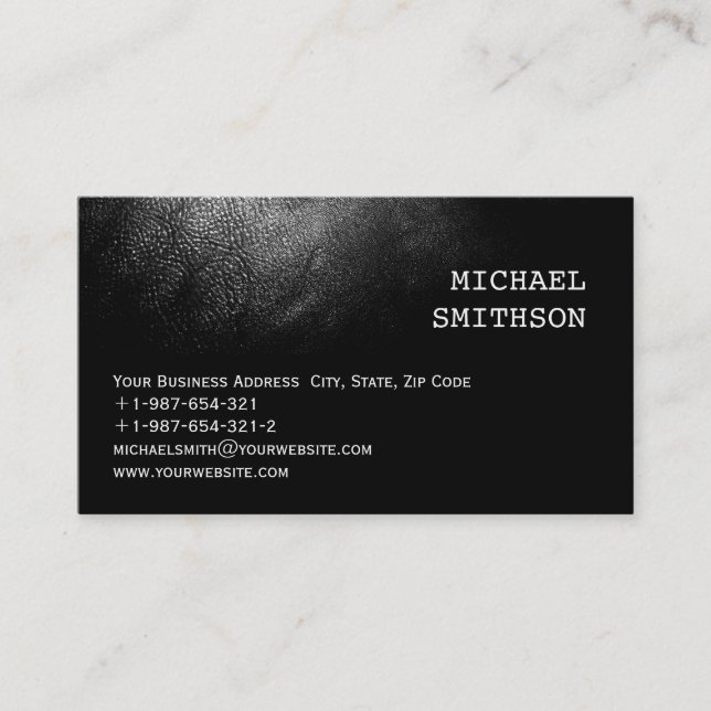Trendy Black Consultant Business Card (Front)