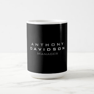 Trendy black custom made modern minimalist coffee mug