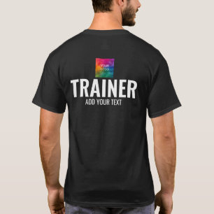 Trendy Black Double Sided Print Mens Trainer Coach T-Shirt
