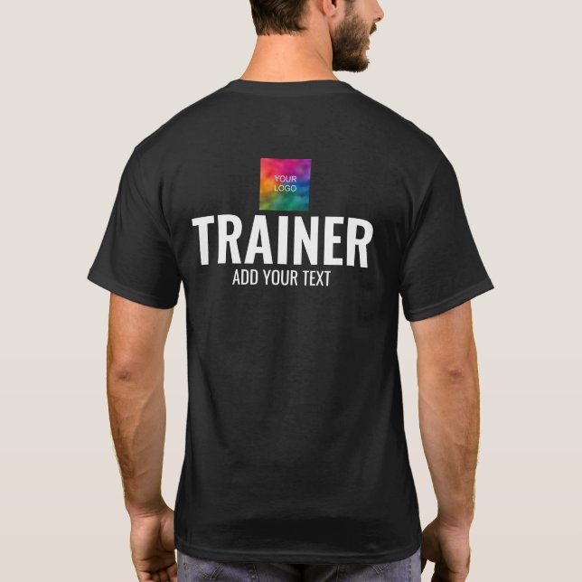Trendy Black Double Sided Print Mens Trainer Coach T-Shirt (Back)