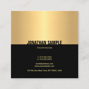 Trendy Black Gold Cool Template Elegant Modern Square Business Card