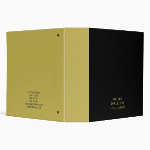 Trendy Black Gold Creative Unique Simple Plain Binder