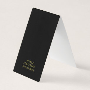 Trendy Black Gold Creative Unique Simple Plain Business Card