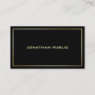 Trendy Black Gold Professional Modern Elegant Business Card