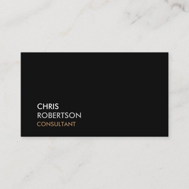 Trendy Black Grey Attractive Business Card (Front)