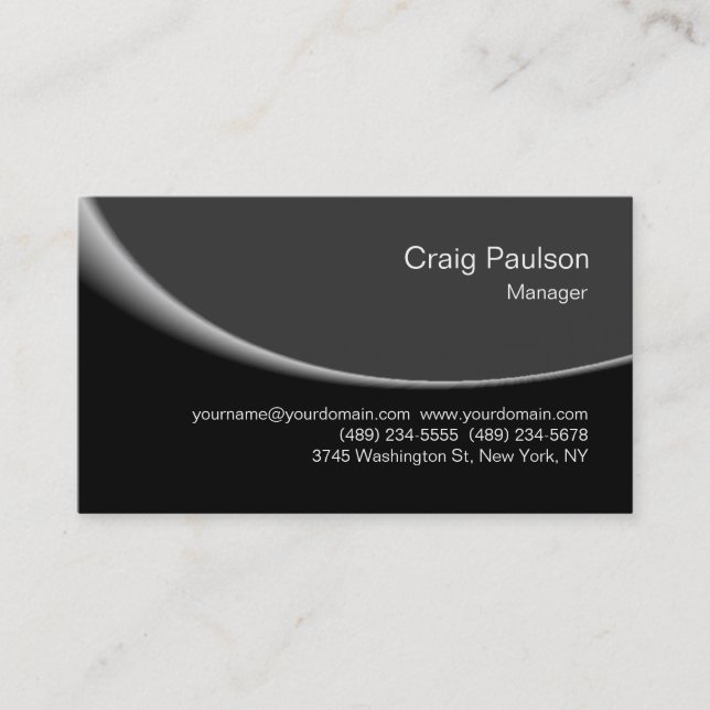 Trendy Black Grey Chic Pattern Business Card (Front)