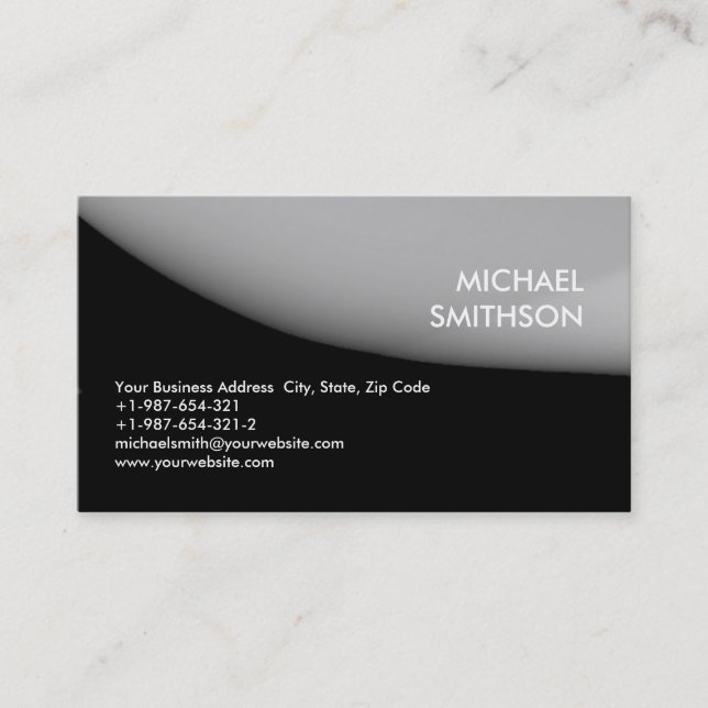 Trendy Black Grey Consultant Business Card (Front)