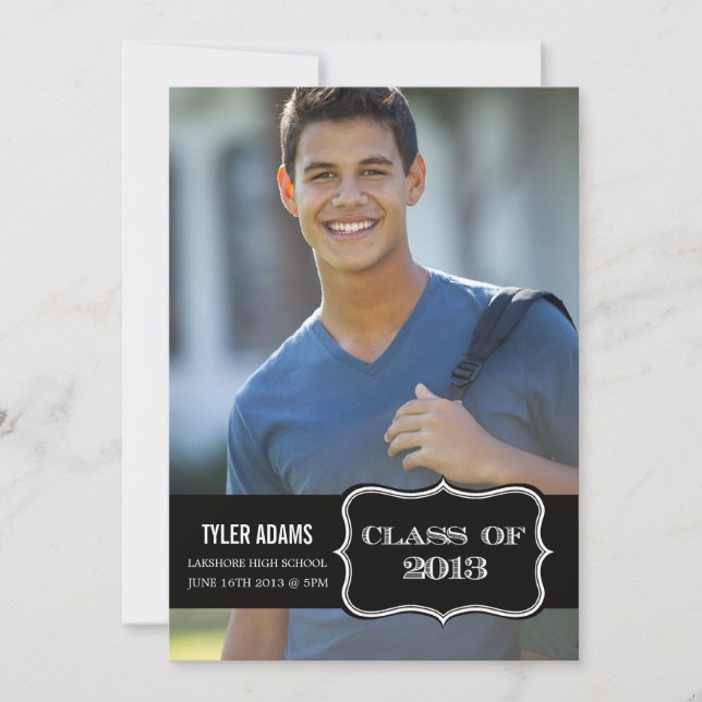 Trendy Black Label Class of 2013 Graduation Card (Front)