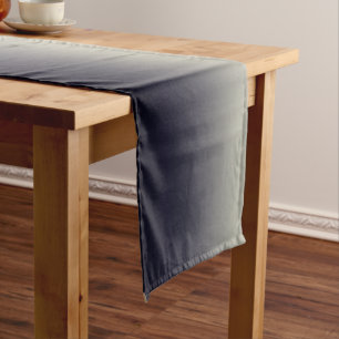 Trendy Black Ombre Gradient Short Table Runner
