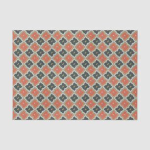 Trendy Black Orange Grey Moroccan Pattern Tissue Paper