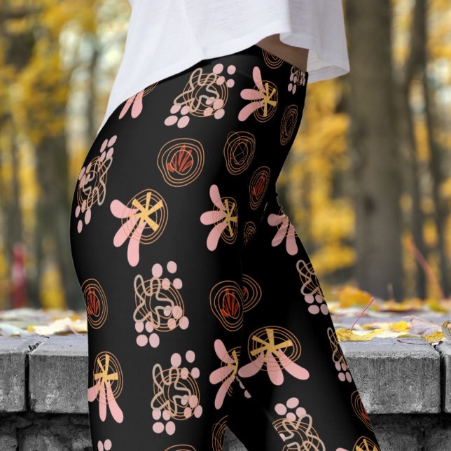 Trendy Black Pattern Leggings (Black Pattern Leggings)