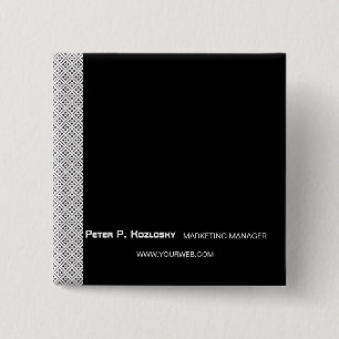 Trendy Black Pattern Professional Occupation 2 Inch Square Button