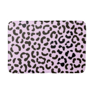 Trendy Black & Pink Leopard Fur Effect Pattern Bath Mat