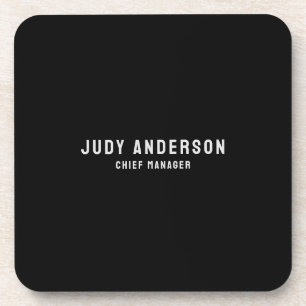 Trendy Black Professional Plain Modern Elegant Coaster