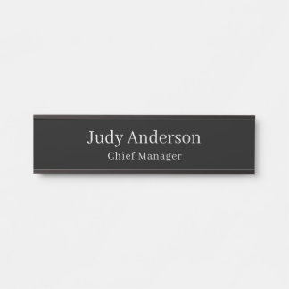Trendy Black Professional Plain Modern Elegant Door Sign