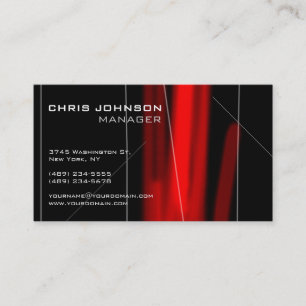 Trendy Black Red Charming Manager Business Card