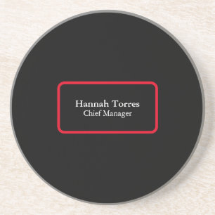 Trendy Black & Red Plain Creative Modern Coaster