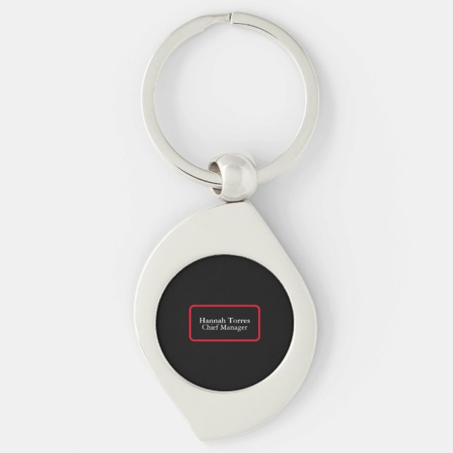 Trendy Black & Red Plain Creative Modern Keychain (Front)