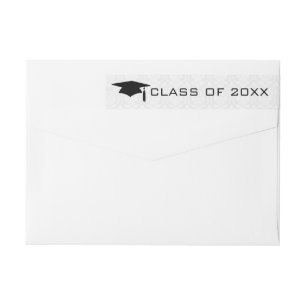 Trendy Black Typography-Graduation Wrap Around Label
