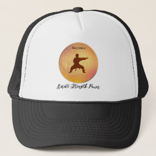 Trendy Black Typography Karate Martial Arts Trucker Hat