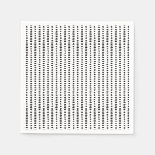 Trendy Black & White Abstract Pattern Paper Napkin