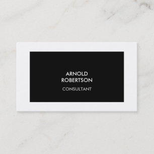 Trendy Black White Border Modern Business Card