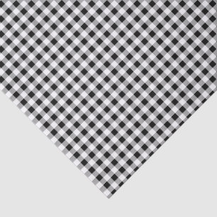 Trendy Black White Buffalo Check Pattern Tissue Paper