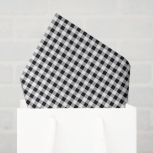 Trendy Black White Buffalo Check Pattern Tissue Paper