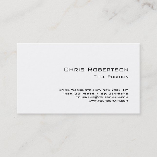 Trendy Black White Charming Business Card (Front)