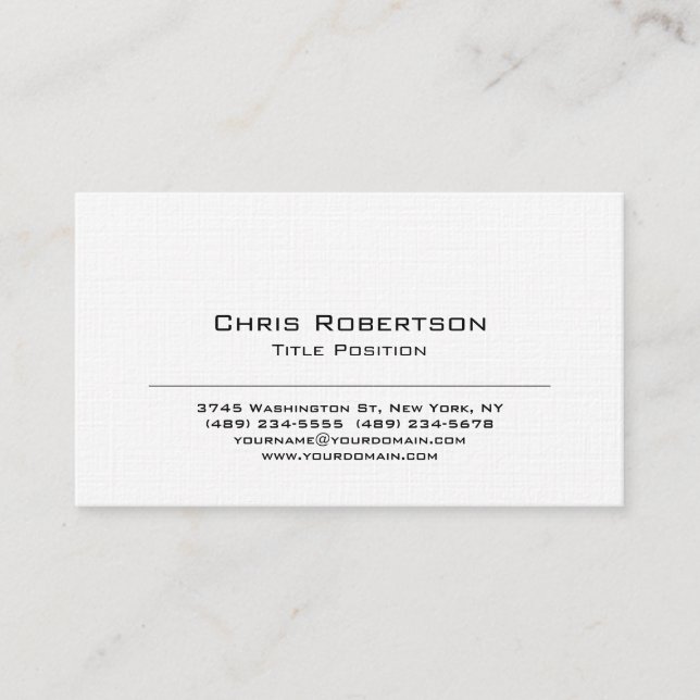 Trendy Black White Charming Business Card (Front)