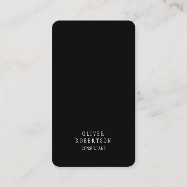 Trendy Black White Creative Unique Simple Plain Business Card (Front)