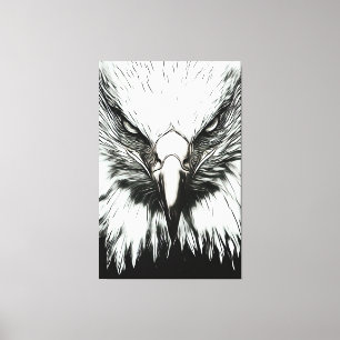 Trendy Black & White Eagle Canvas Print