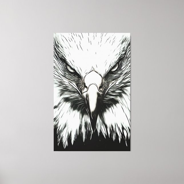 Trendy Black & White Eagle  Canvas Print (Front)