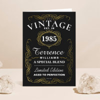 Trendy Black, White & Gold Typography Birthday
