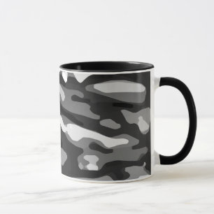 Trendy Black White Grey Abstract Pattern Mug