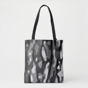 Trendy Black White Grey Abstract Pattern Tote Bag