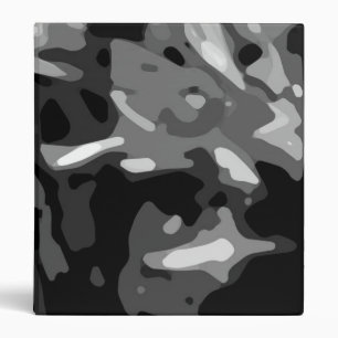 Trendy Black White Grey Camo Abstract Pattern Binder