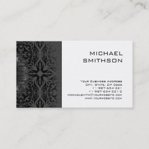 Trendy Black White Grey Pattern Business Card