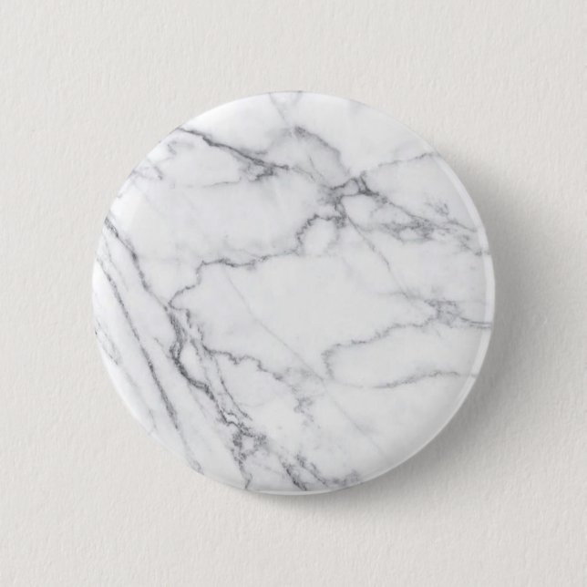 Trendy Black White Marble Stone 2 Inch Round Button (Front)