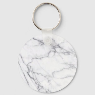 Trendy Black White Marble Stone Keychain