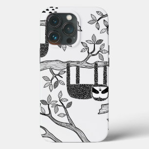 Trendy BLack White Modern Sloth Tough Case