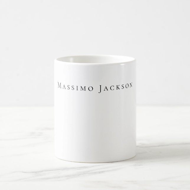 Trendy Black & White Plain Creative Modern Coffee Mug (Center)