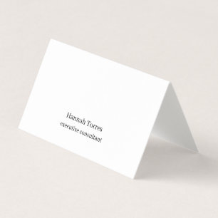 Trendy Black & White Plain Creative Modern Linen Business Card