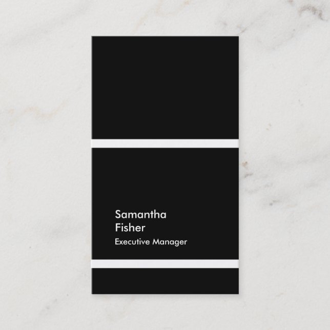 Trendy Black White Professional Modern Business Card (Front)