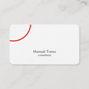 Trendy Black & White Red Plain Creative Modern Business Card